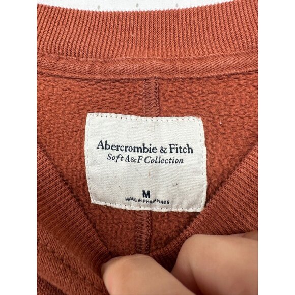 Abercrombie & Fitch Womens Sweatshirt M Rust Soft A&F Cropped Comfy Cozy Casual - Picture 3 of 9